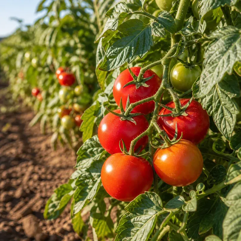 Representación editorial de distintos estados de maduración en un frutal