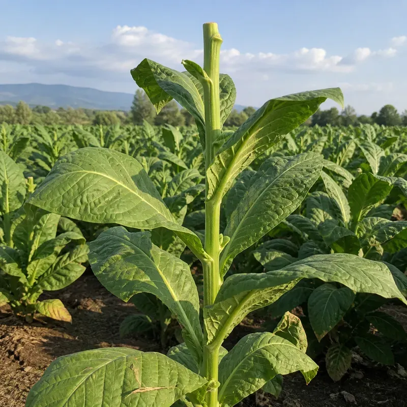 Representación editorial de las axilas de una planta de tabaco
