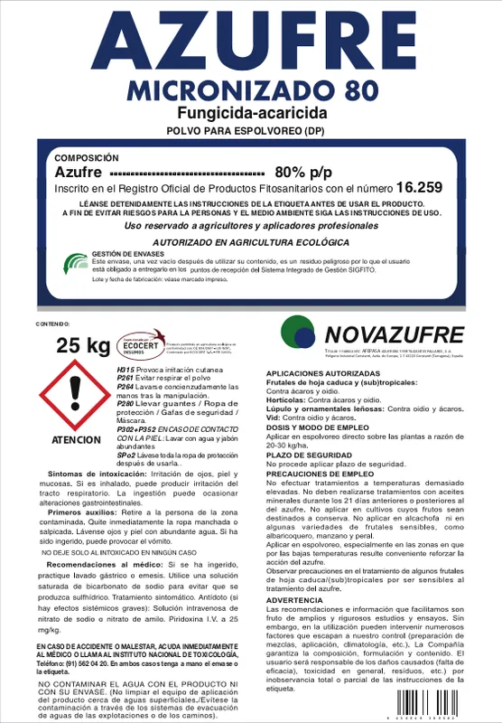 Imagen oficial de AZUFRE MICRONIZADO 80